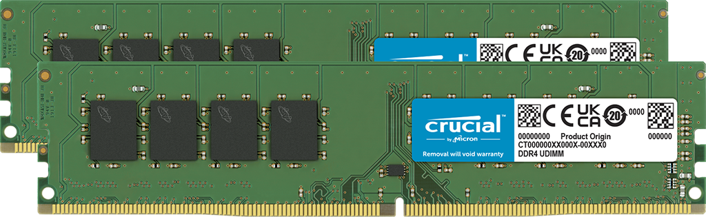 Crucial 16GB Kit (2 x 8GB) DDR4-2400 UDIMM | CT2K8G4DFS824A