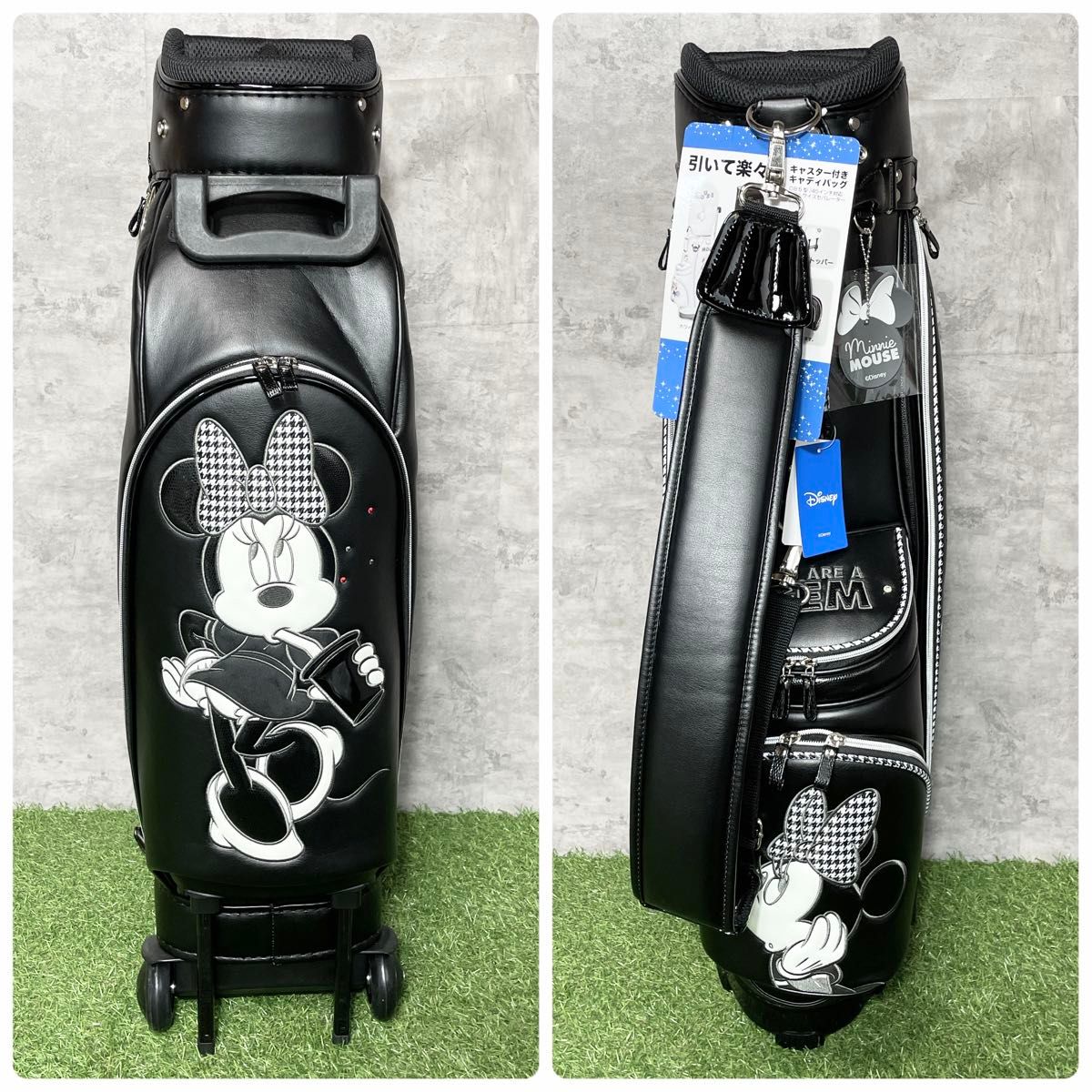 大人気】Disney ディズニー ミニーマウス キャディバッグ キャスター付