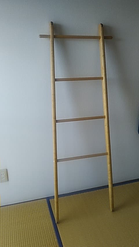 天然木ラダーラック　着付け小物のちょい置き、ちょい干しなどに Kraso（クラソ） 家具 魅せる収納 立てかけてちょい置き 天然木ラダー